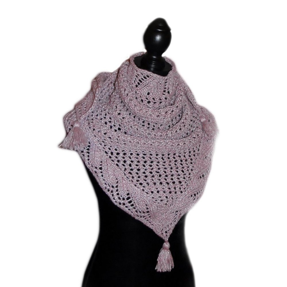 Lilac Shawl Handknit Of 100% Italian Merinos. Courtesy Nature Knitting Studio.